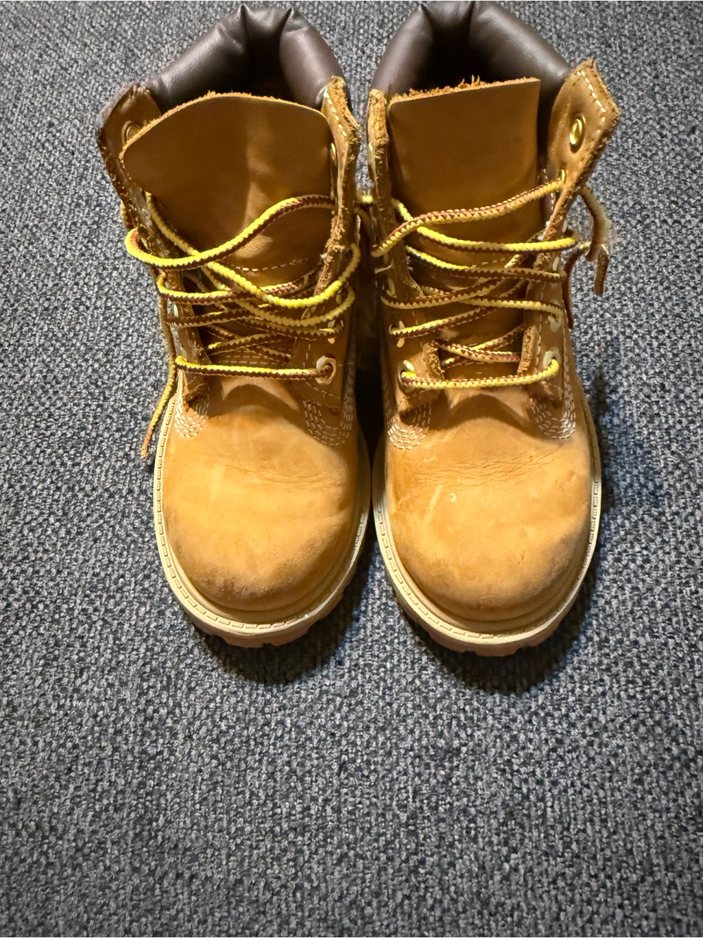 Timberland Youth Wheat/Yellow Lace-Up Work Boots